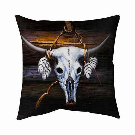BEGIN HOME DECOR 26 x 26 in. Hanged Bull Skull-Double Sided Print Indoor Pillow 5541-2626-AN113